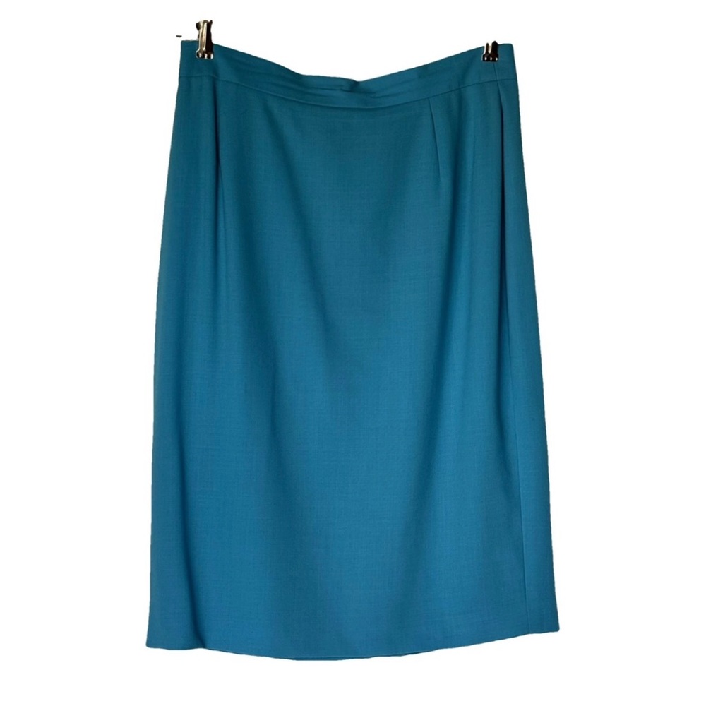 Vintage Louis Feraud Turquoise Wool Skirt Size US Women’s 12/ FR 44